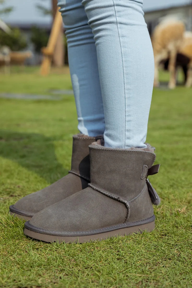 Tail Rabon Bow Back Suede Boot â€?Grey
