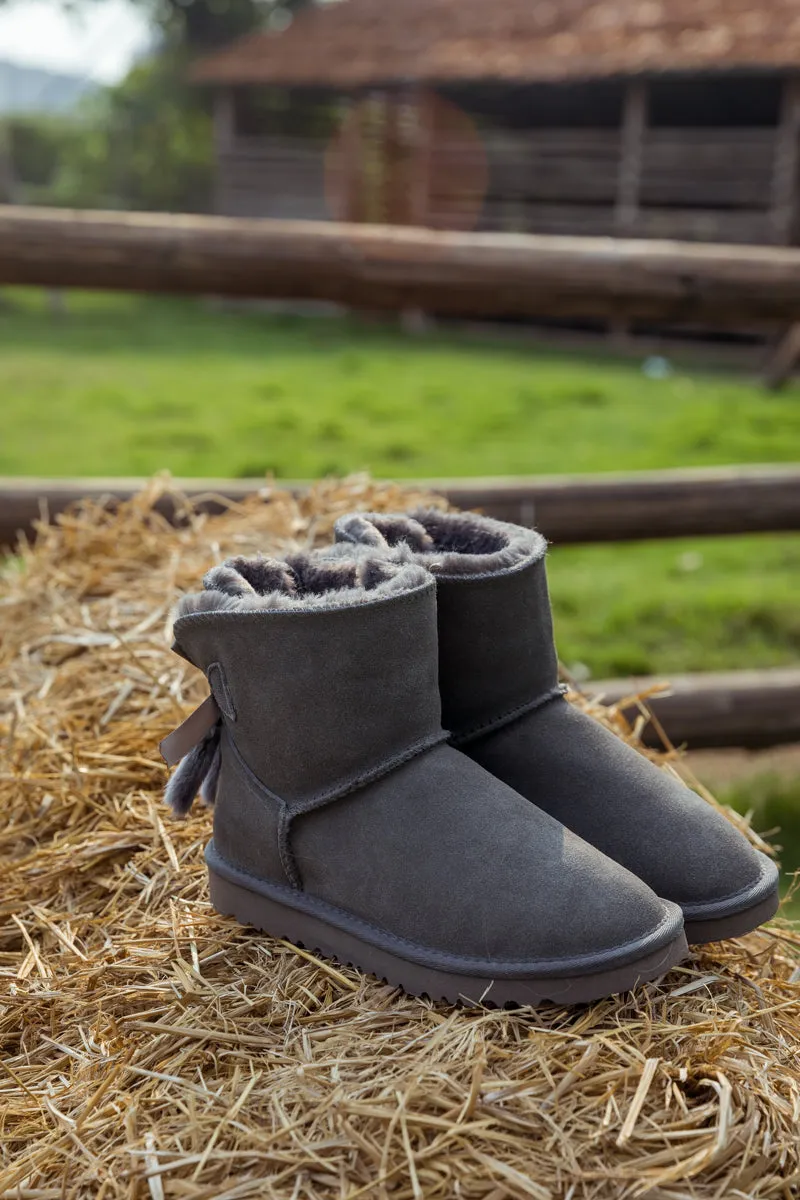 Tail Rabon Bow Back Suede Boot â€?Grey