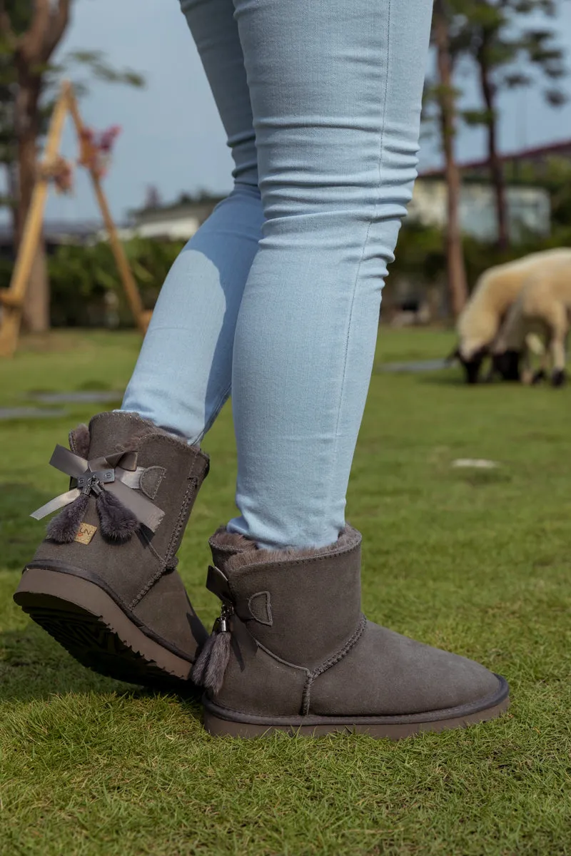Tail Rabon Bow Back Suede Boot â€?Grey