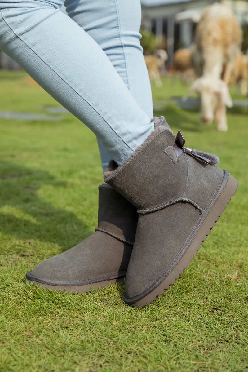 Tail Rabon Bow Back Suede Boot â€?Grey