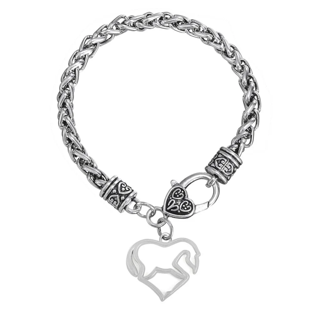 Teamer Brand Heart-shaped Horse Animals Pendant  Bracelets Cowgirl Jewelry For Women's And Mens Bracelets 2017 Gift