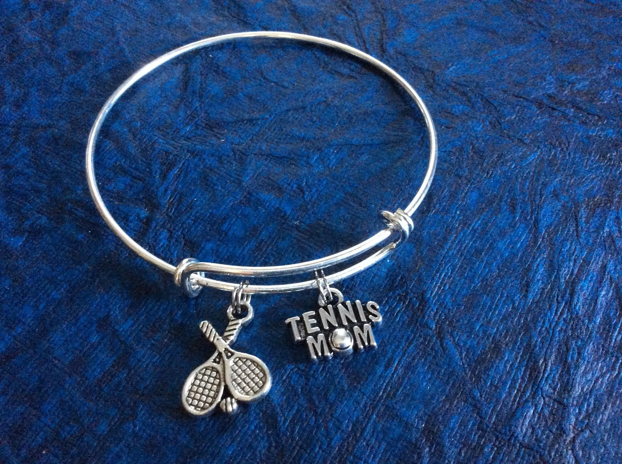 Tennis Mom Expandable Adjustable Wire Bangle Bracelet Sports Jewelry Gift Unique Trendy Coach Team Gift One Size Fits All
