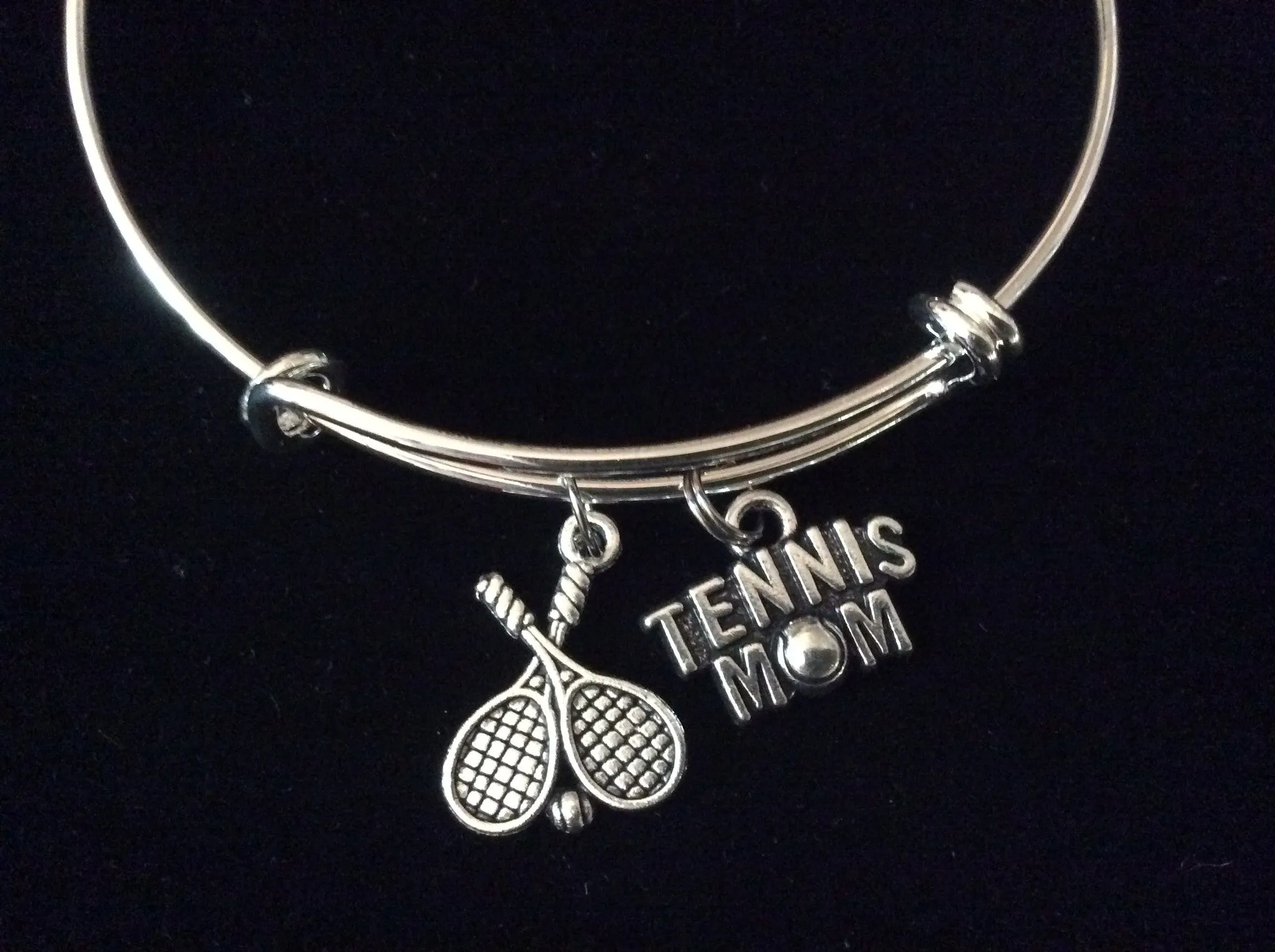 Tennis Mom Expandable Adjustable Wire Bangle Bracelet Sports Jewelry Gift Unique Trendy Coach Team Gift One Size Fits All
