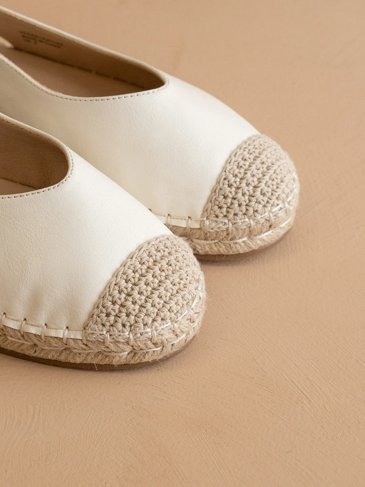 The Massa | White Ballet Inspired Espadrille Flat