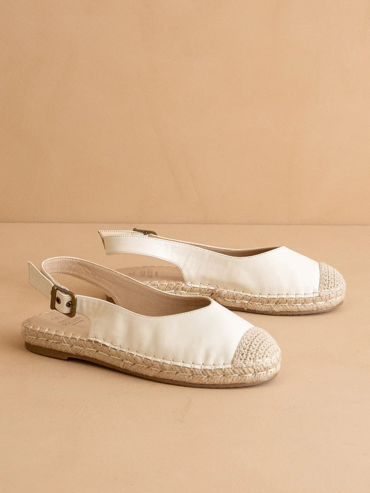 The Massa | White Ballet Inspired Espadrille Flat