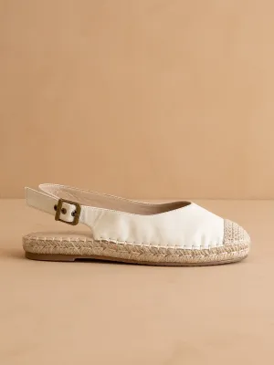The Massa | White Ballet Inspired Espadrille Flat