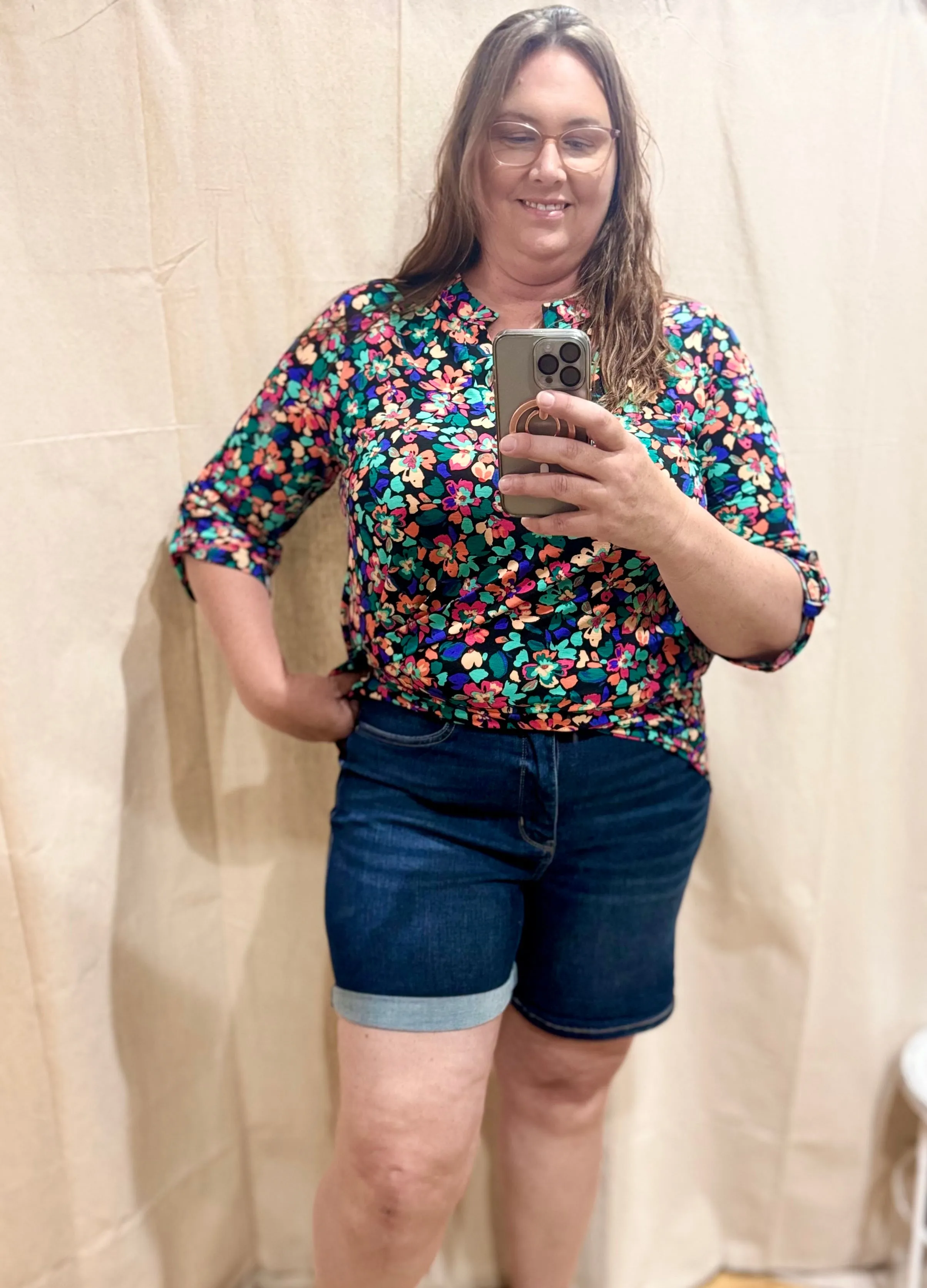 The Remi High Waist Tummy Control Cool Denim Shorts by Judy Blue