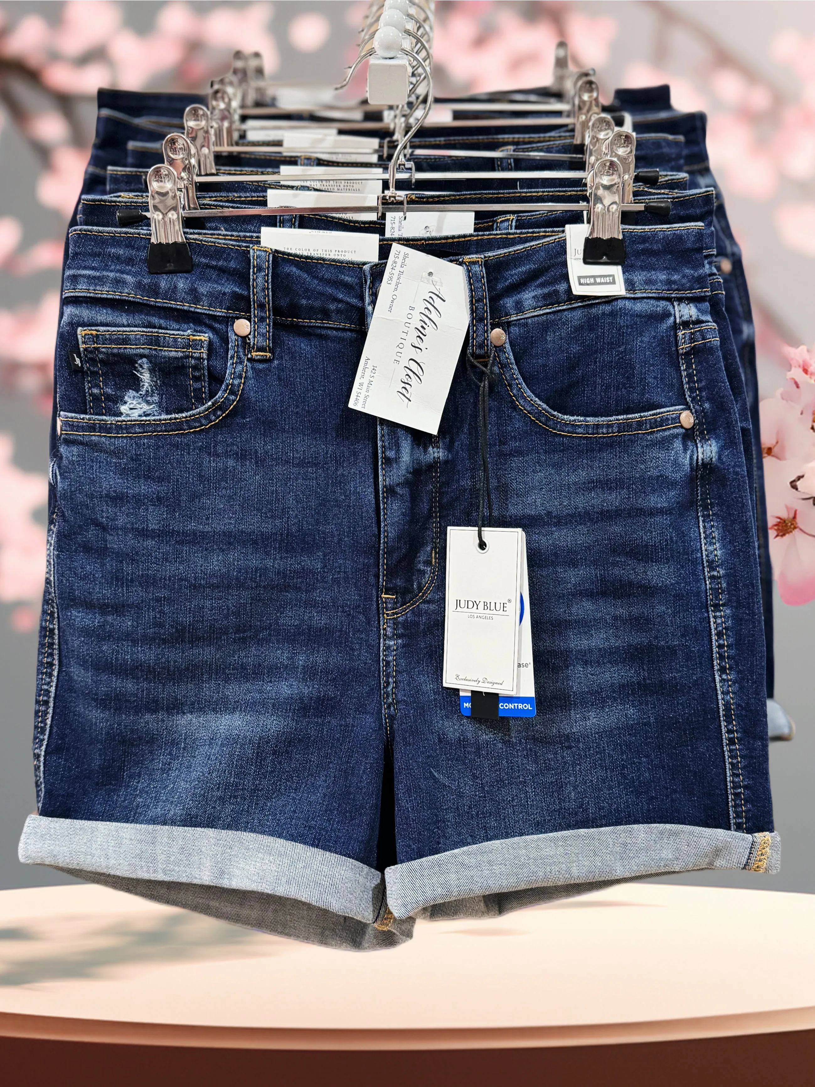 The Remi High Waist Tummy Control Cool Denim Shorts by Judy Blue