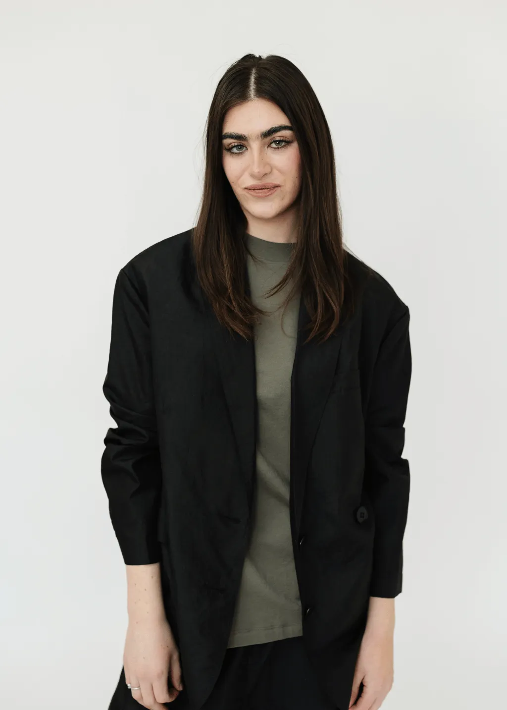 Tibi Crispy Nylon Liam Blazer in Black