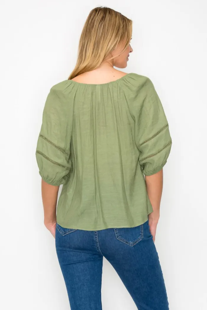Tie Front Off Shoulder Top