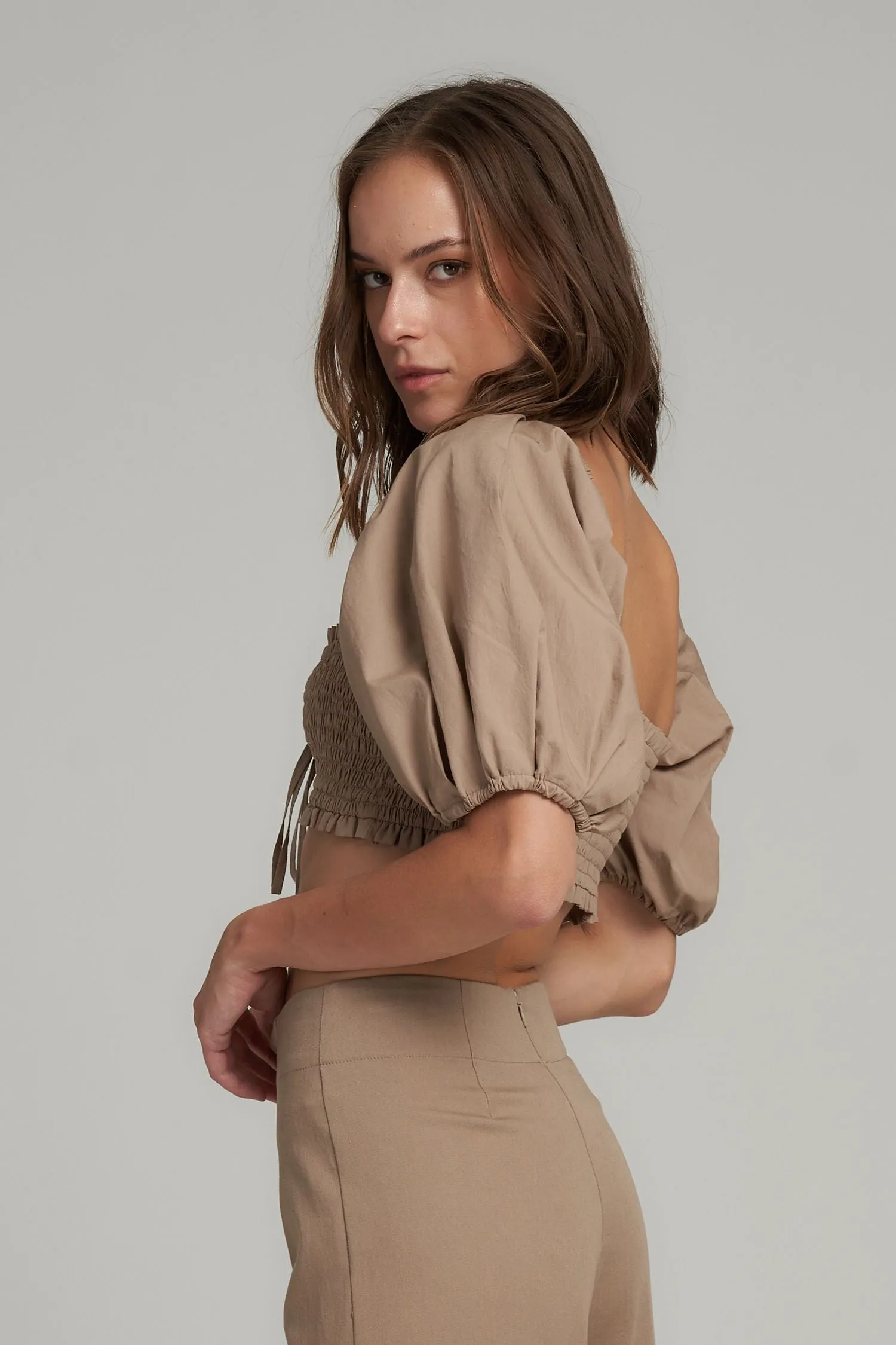Toffee Crop Top- Bark