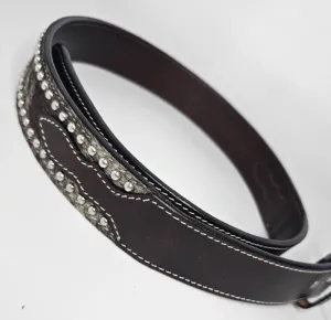 Toprail Equine Belt Gunsmoke Hair on Hide