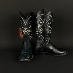 Torres Boot Ranch - Python Print - Black/Acua