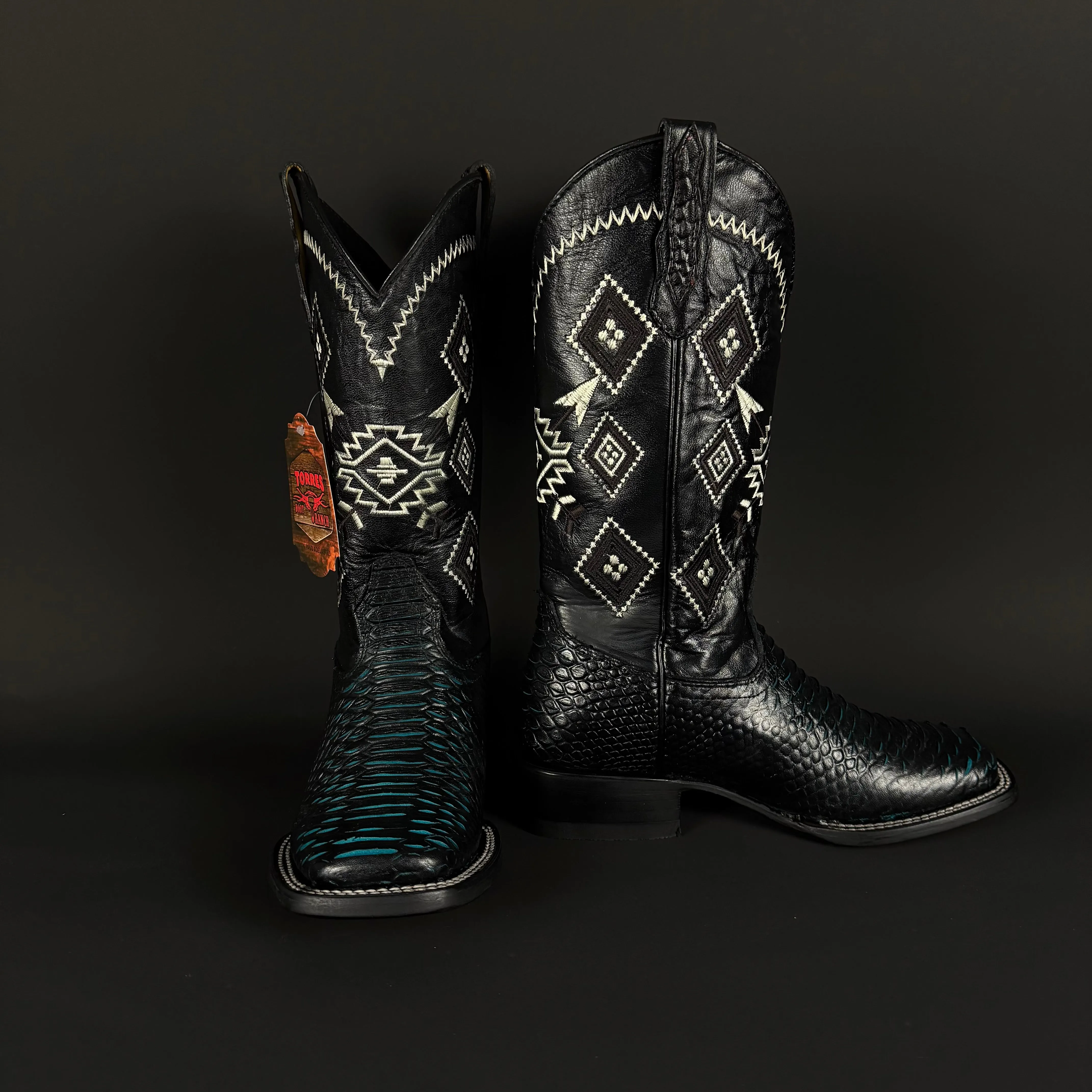 Torres Boot Ranch - Python Print - Black/Acua