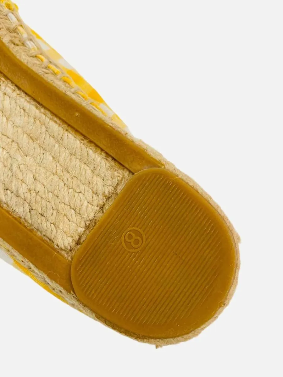 TORY BURCH Espadrille Yellow & White Gingham Flats 38