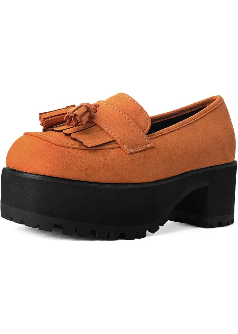 T.U.K Tassel Plateau Loafers Oranje