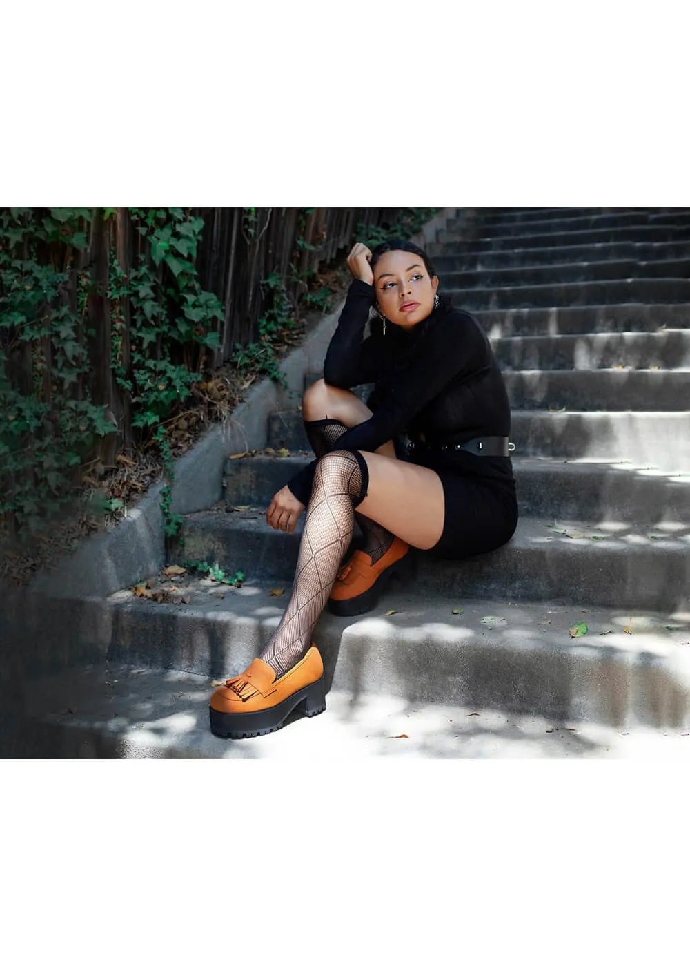 T.U.K Tassel Plateau Loafers Oranje