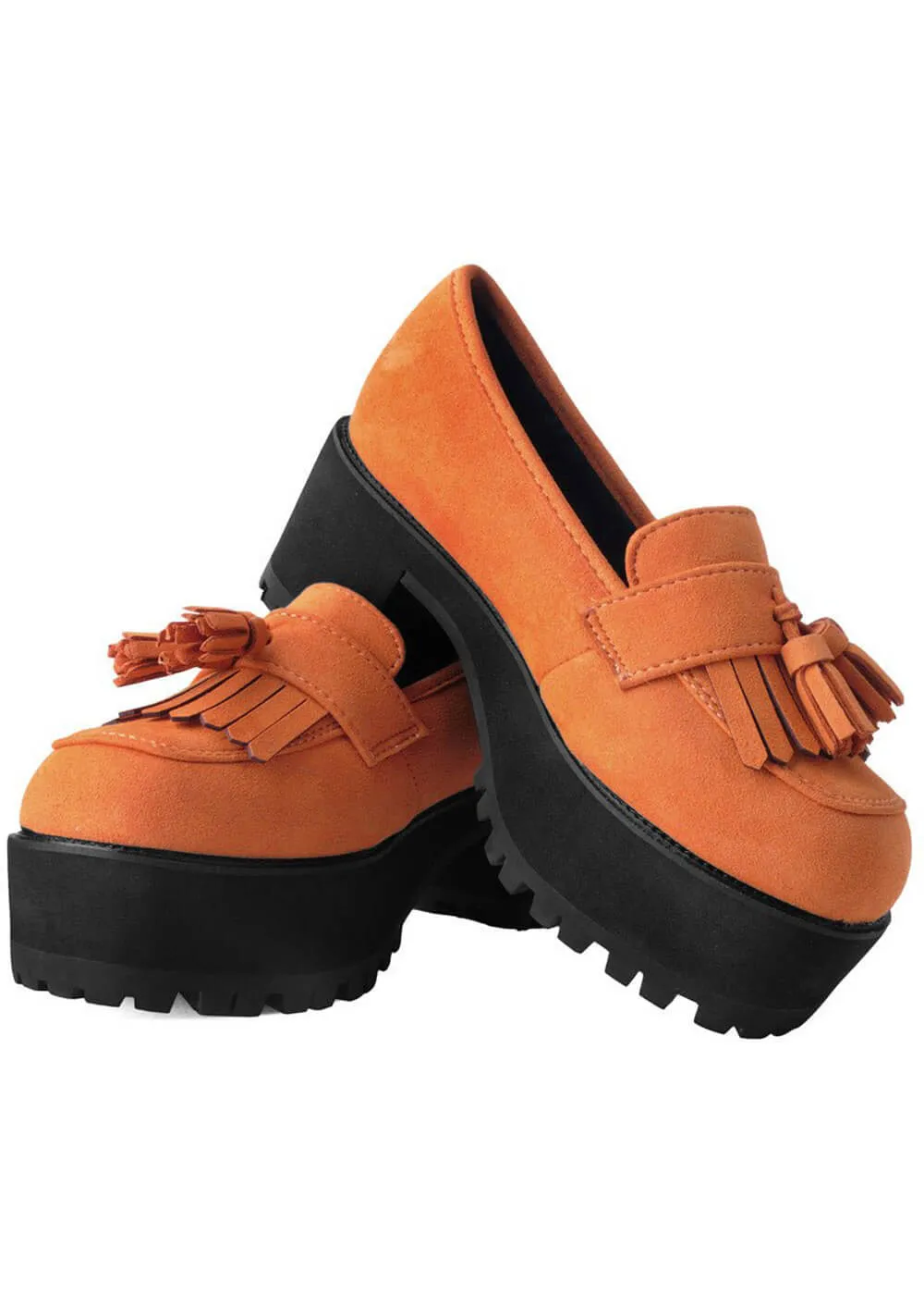 T.U.K Tassel Plateau Loafers Oranje