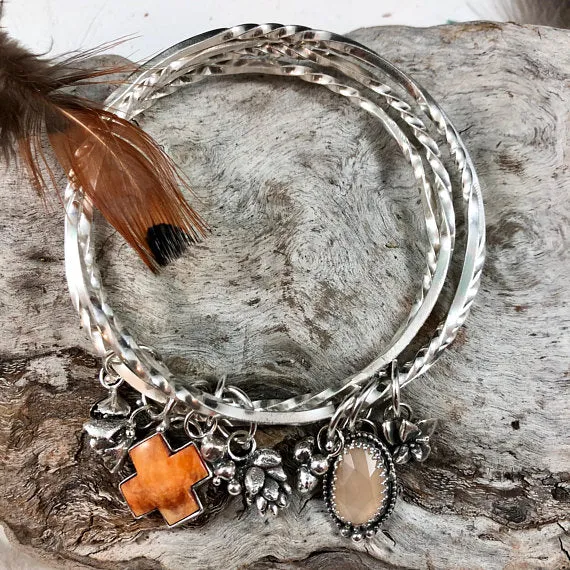 TWISTED Stacker Bangle Sterling Silver Bangle Bracelet