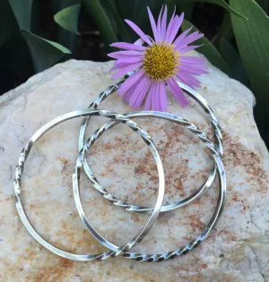 TWISTED Stacker Bangle Sterling Silver Bangle Bracelet