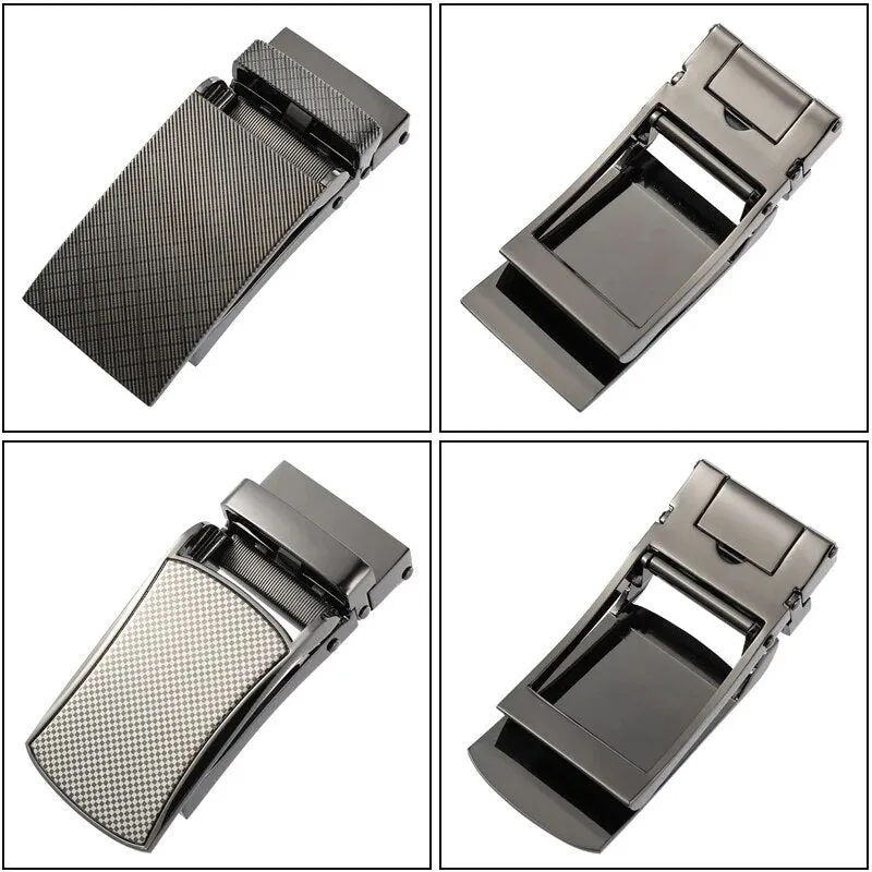 VATLTY 31mm Leather Belts for Men Alloy Automatic Buckle Without Holes Men Brown Belt Natural Cowhide Suit Belt Male