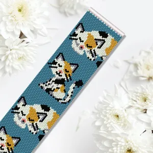 Vertical Peyote Pattern - Bracelet CHAT CALICO