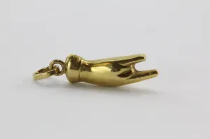 Vintage 18K Gold Corona Horned Hand Hang Loose Hand Charm