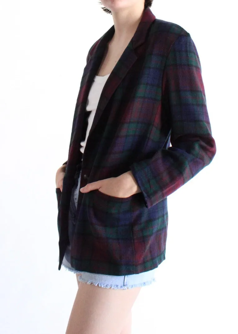 Vintage Plaid Blazer S0633