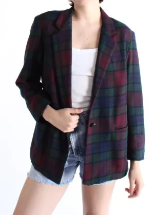 Vintage Plaid Blazer S0633