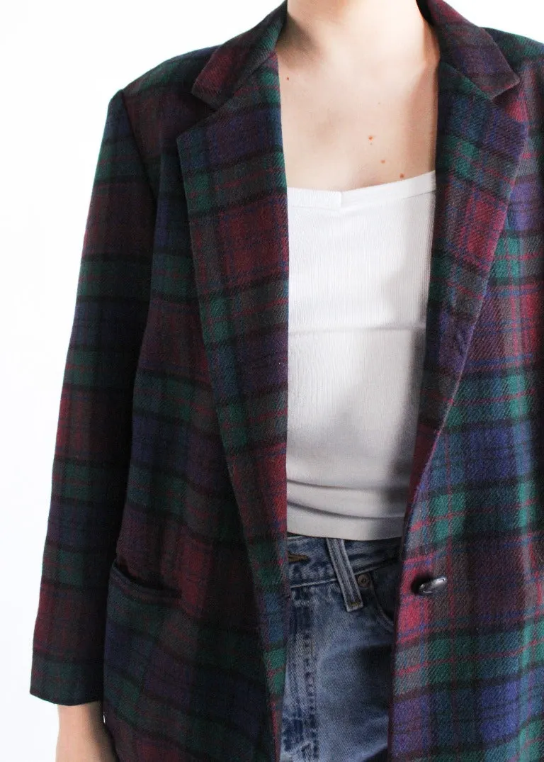 Vintage Plaid Blazer S0633