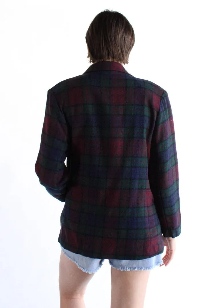Vintage Plaid Blazer S0633