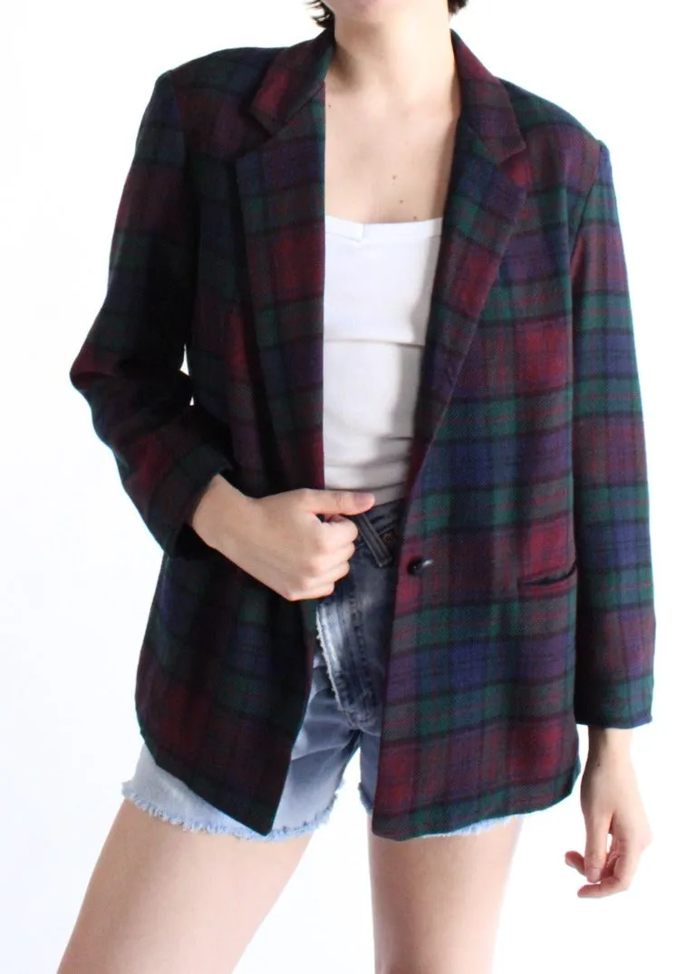 Vintage Plaid Blazer S0633