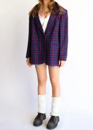 Vintage Plaid Blazer S0764