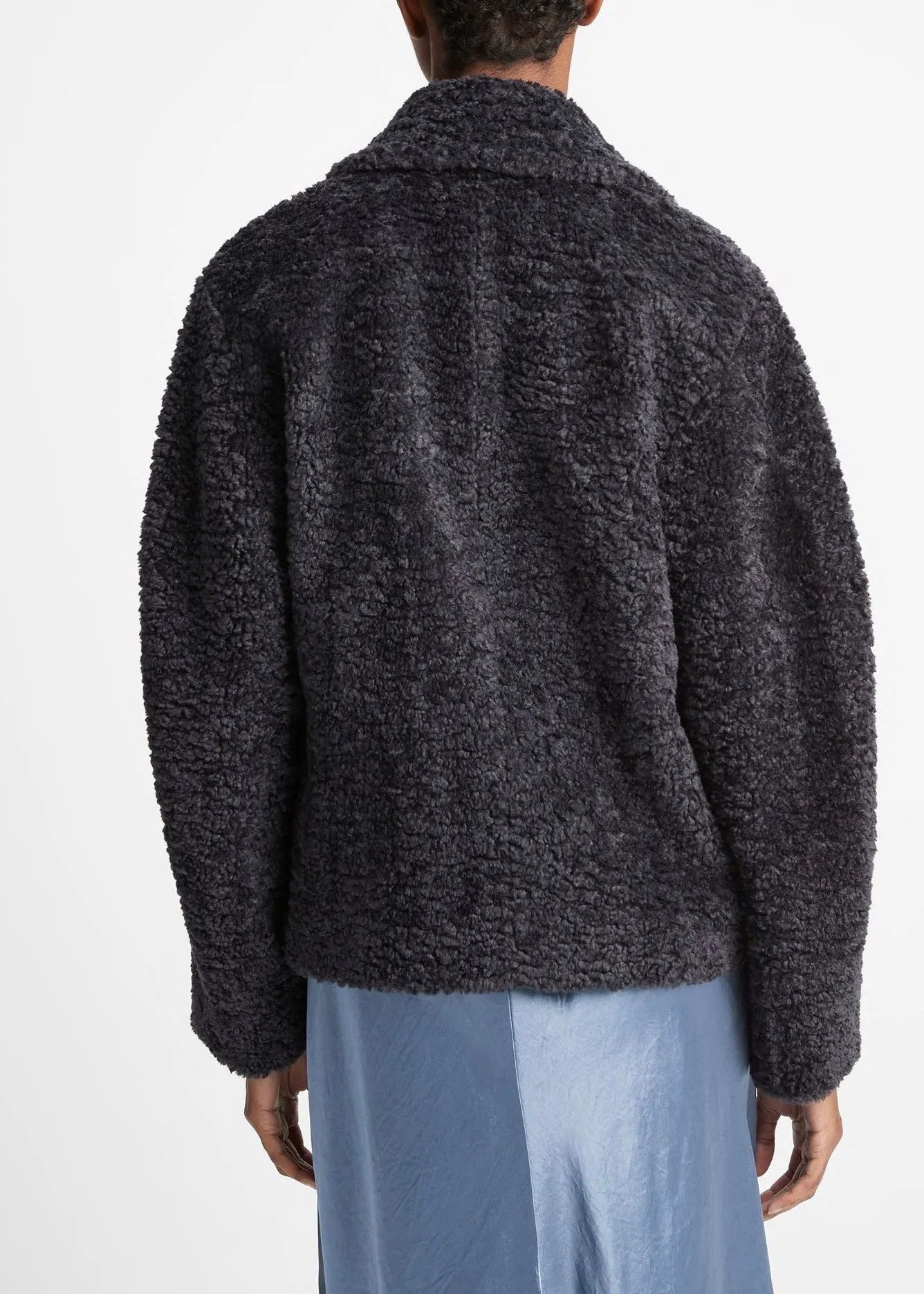 Wavy Faux Fur Jacket (Obsidian)