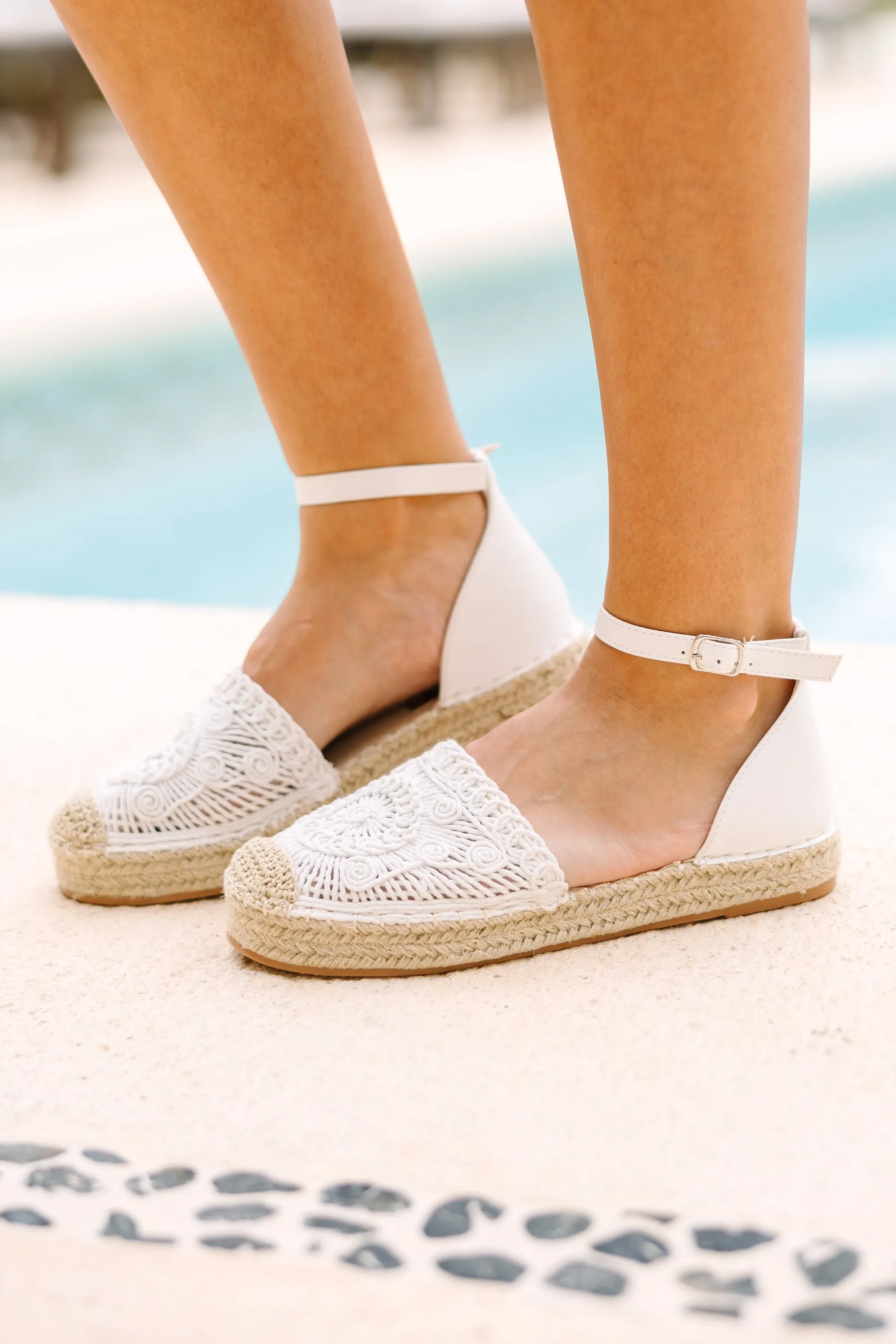 White Espadrille Flats