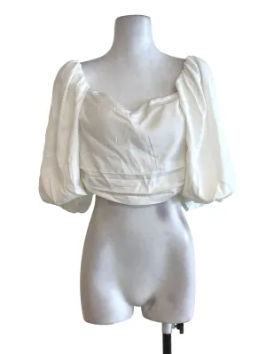 White Puffy Sleeve Top