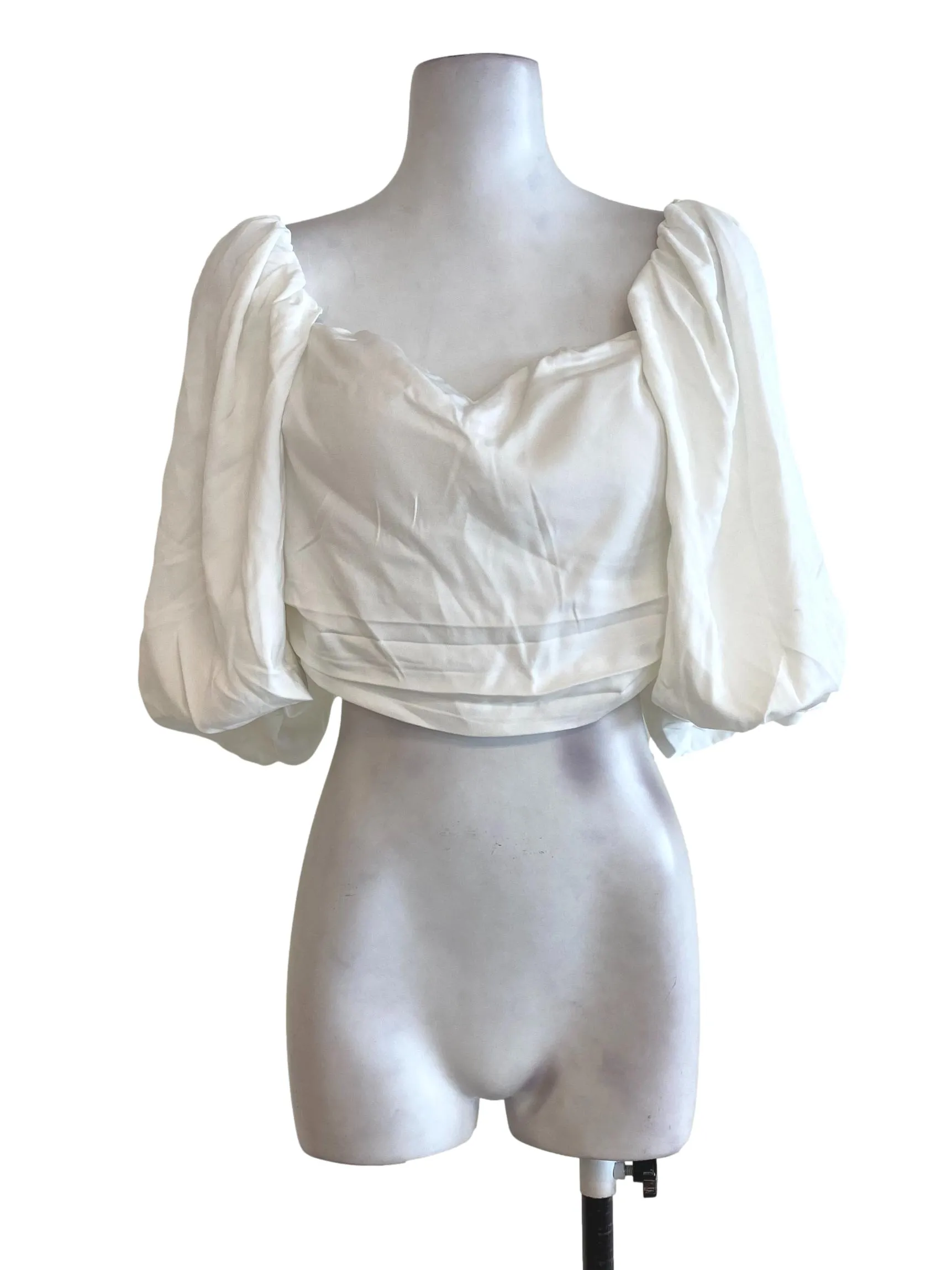 White Puffy Sleeve Top