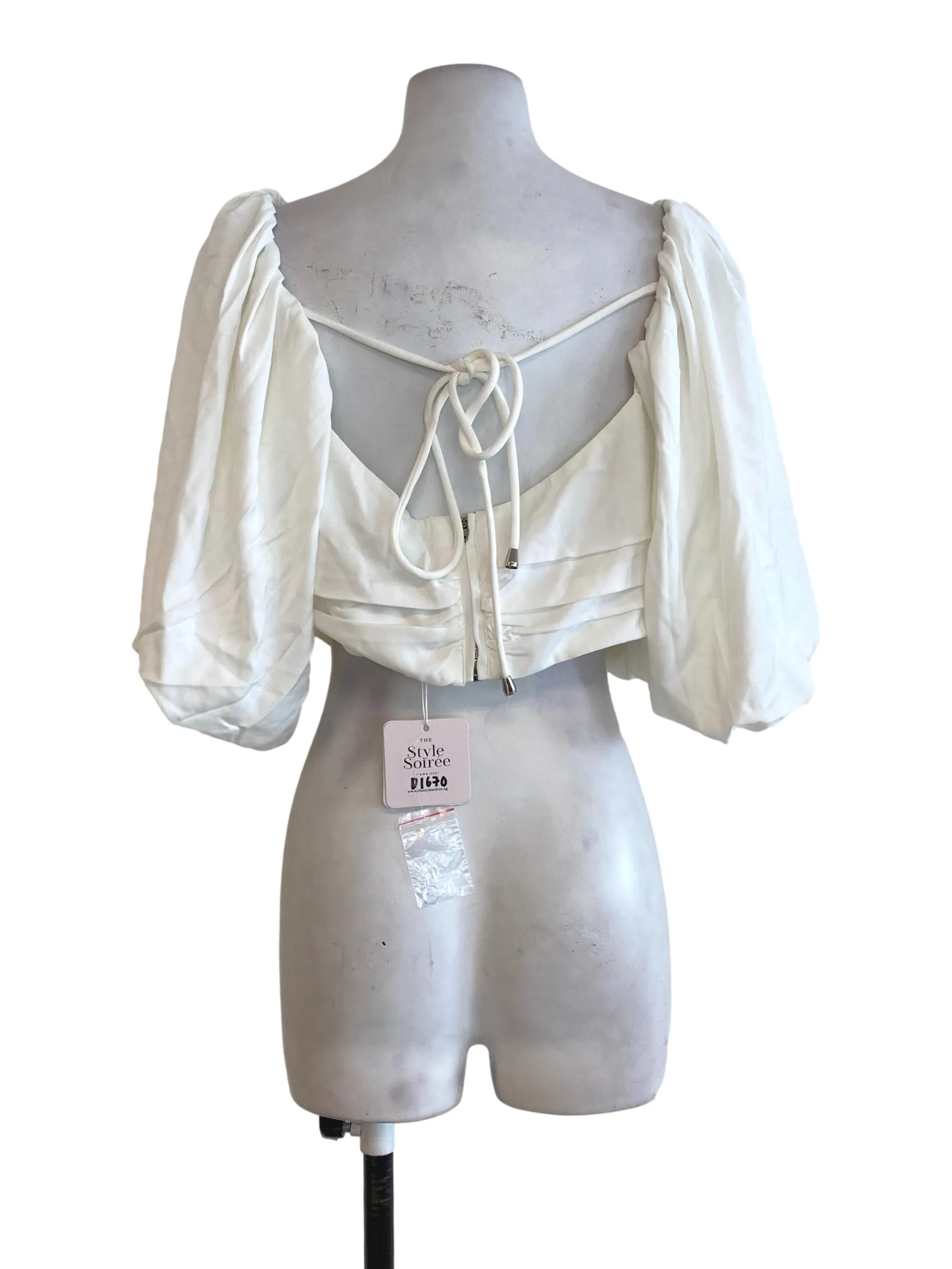 White Puffy Sleeve Top