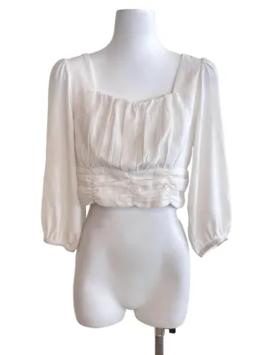 White Ruched Blouse
