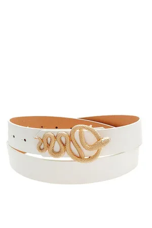 WHITE SNAKE BUCKLE BELT