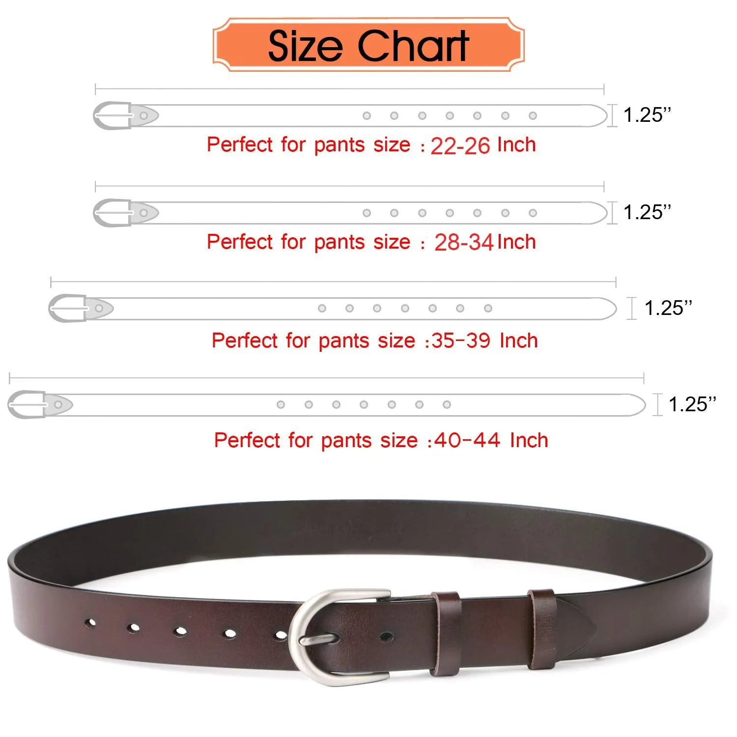 Women Leather Belt for Pants Dress Jeans Waist Belt with Brushed Alloy Buckle