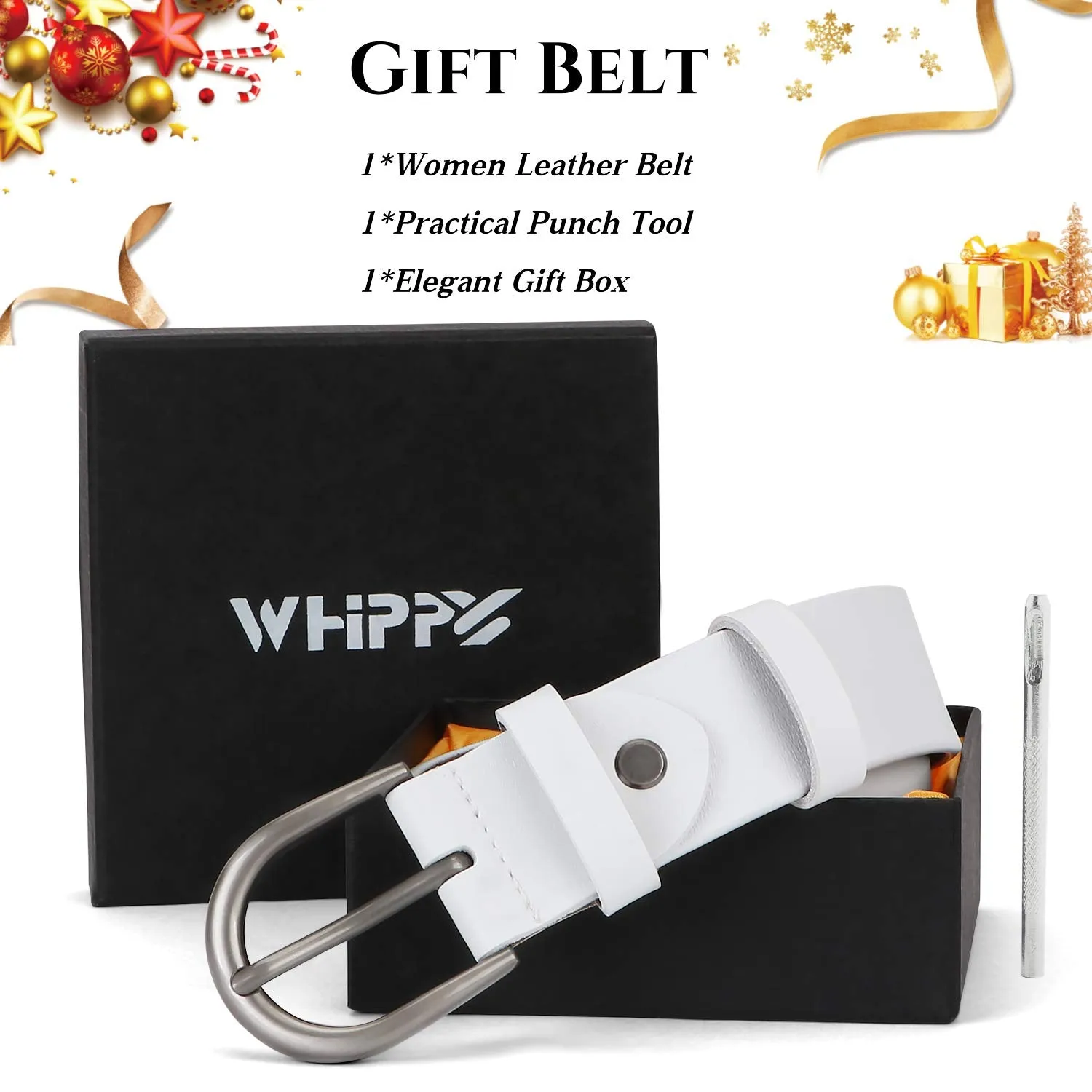 Women Leather Belt for Pants Dress Jeans Waist Belt with Brushed Alloy Buckle