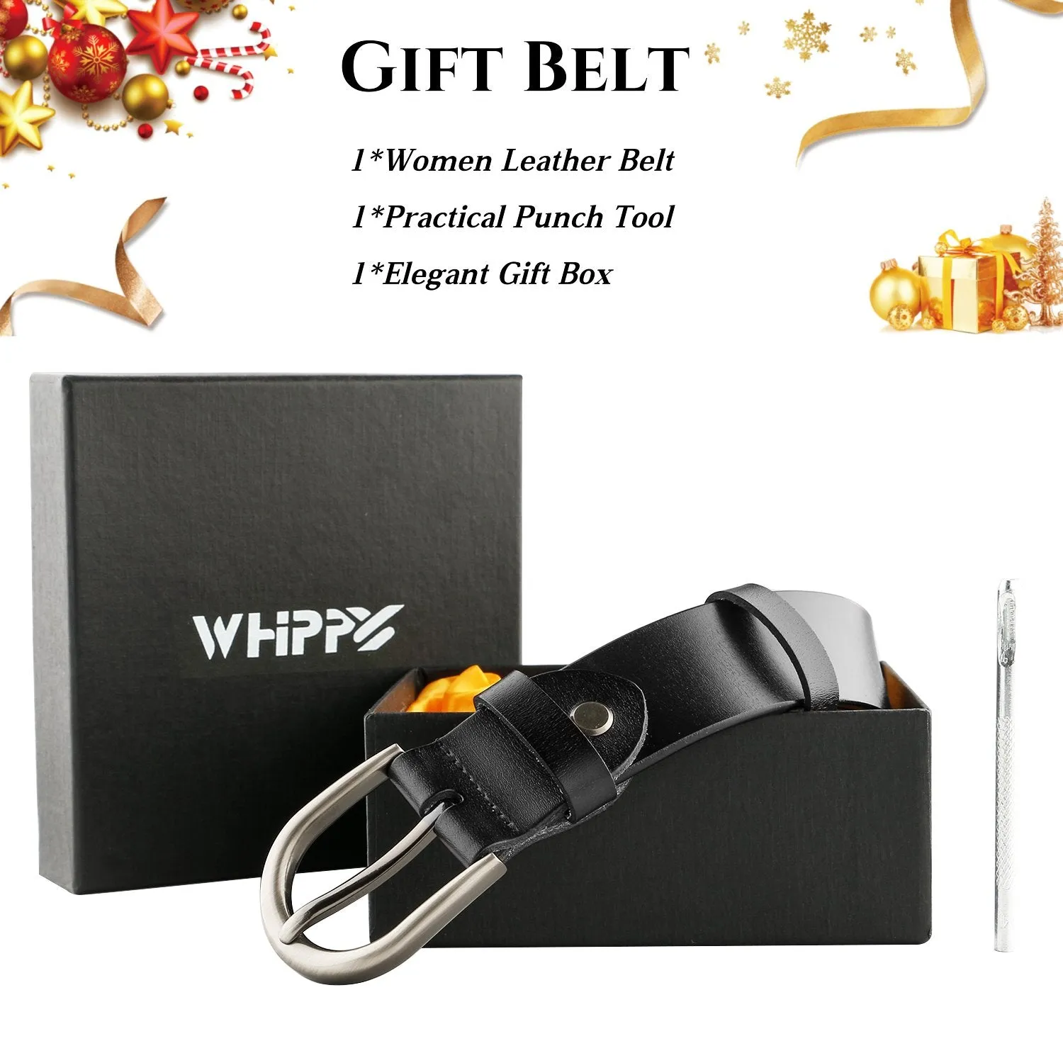 Women Leather Belt for Pants Dress Jeans Waist Belt with Brushed Alloy Buckle