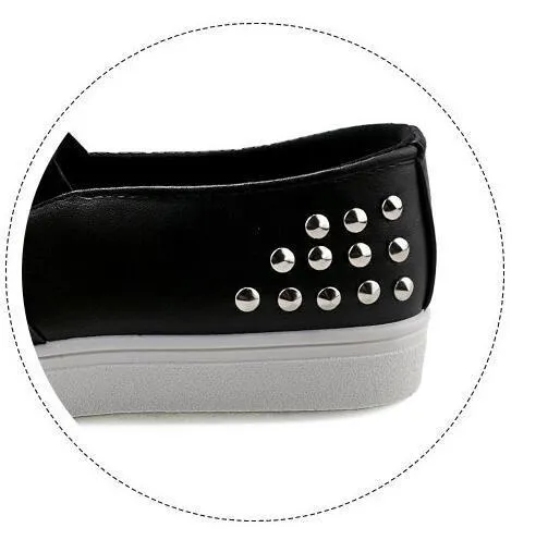 Women Leather Loafers Fashion ballet flats white black Shoes