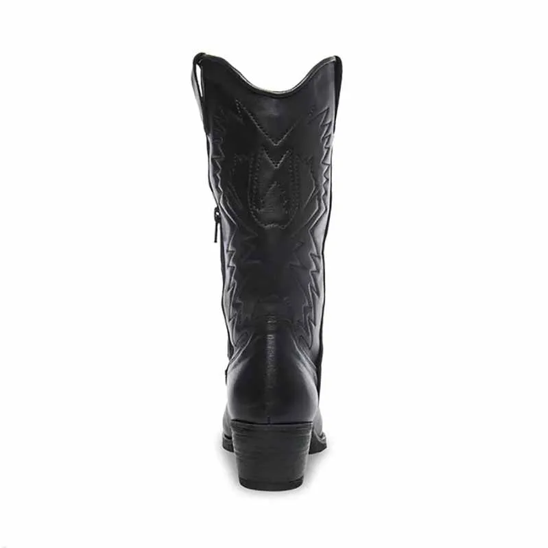 Women Western Cowboy Cowgirl Stitched Embroidered Boots