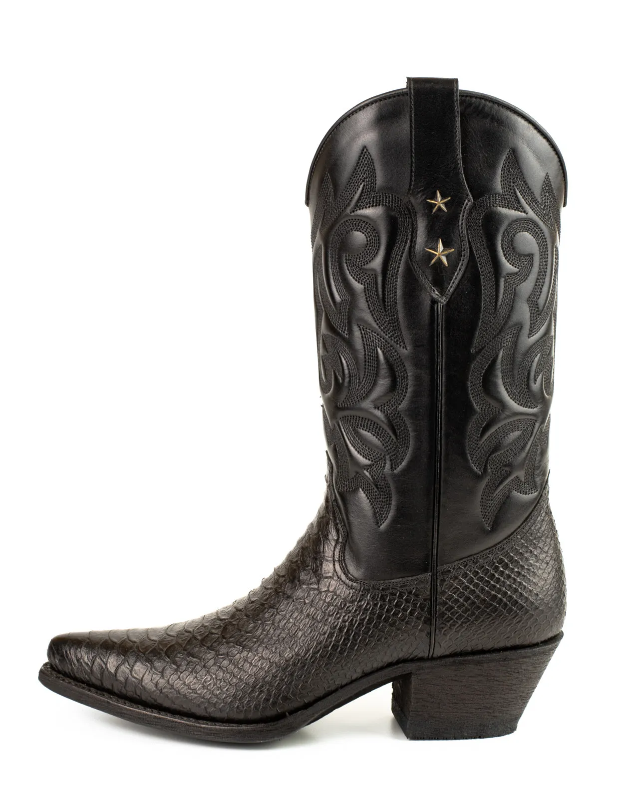 Women's Cowboy Country Western Boots Handmade Black Leather 2524