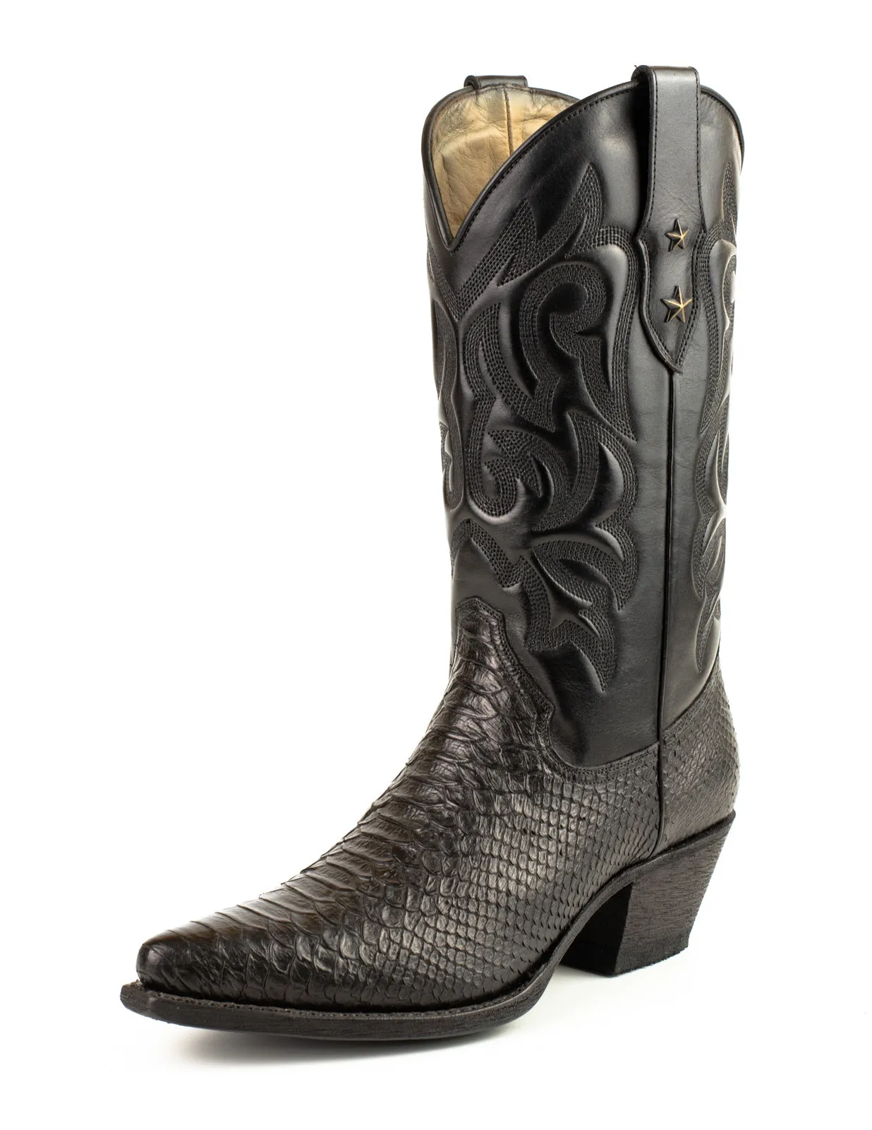 Women's Cowboy Country Western Boots Handmade Black Leather 2524