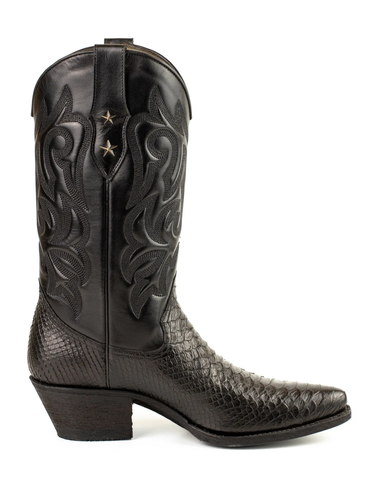 Women's Cowboy Country Western Boots Handmade Black Leather 2524