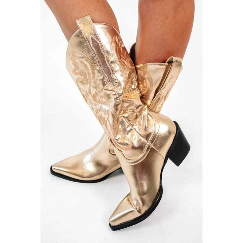 Women's Embroidered Bootie Western Cowboy Boots
