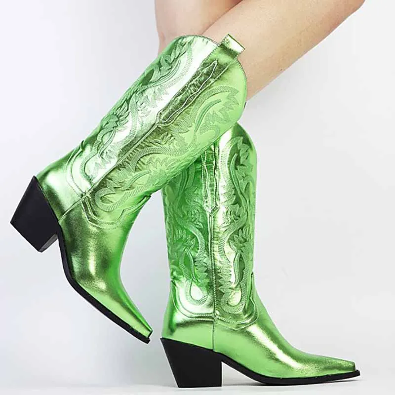 Women's Embroidered Bootie Western Cowboy Boots